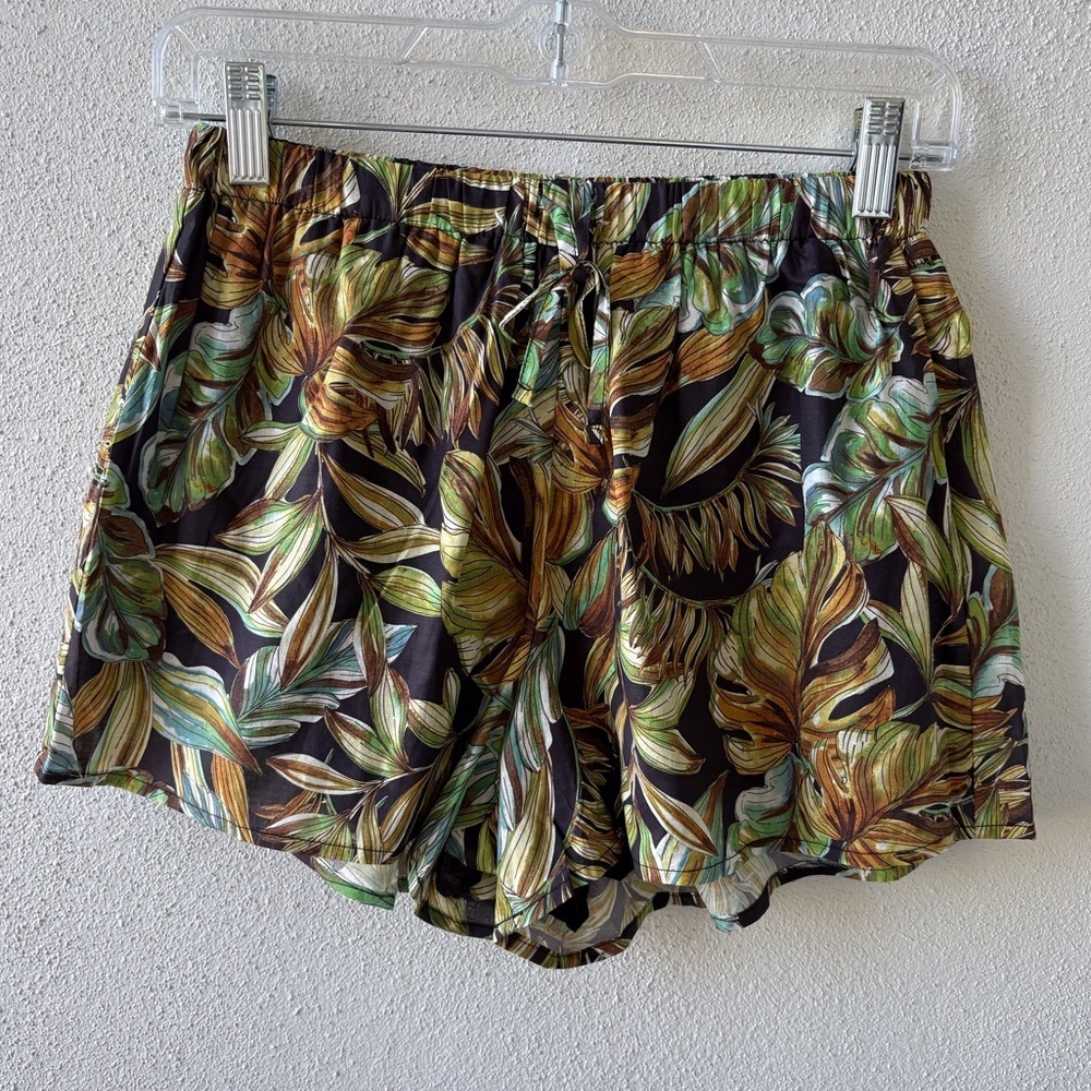 Charlie Holiday Cotton Shorts Size 4‎ Tropical Palm Harlow Resortwear Beach